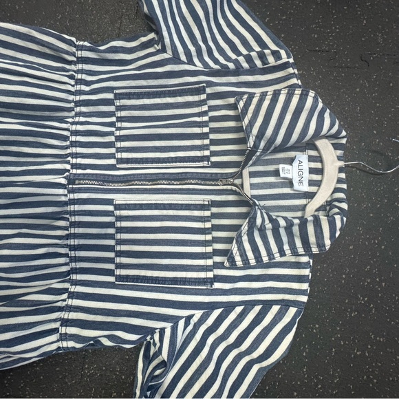 ALIGNE for Anthropolgie Gabriella Short-Sleeve Denim Midi Dress - Picture 7 of 14